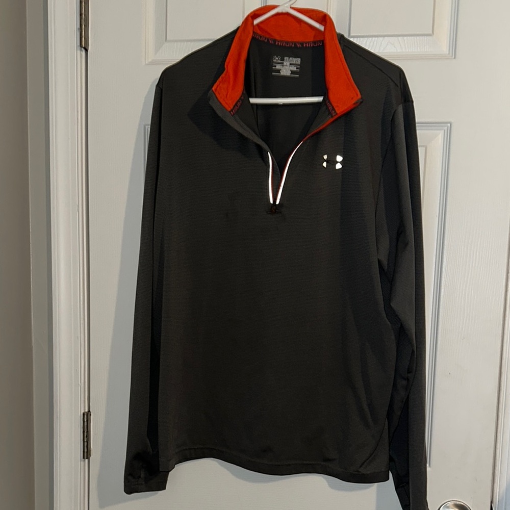 Under Armour Black and Red Long Sleeve Shirt